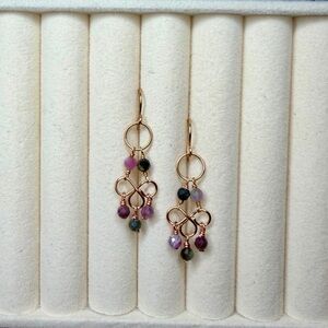 Multicolored Tourmaline Chandelier Earrings